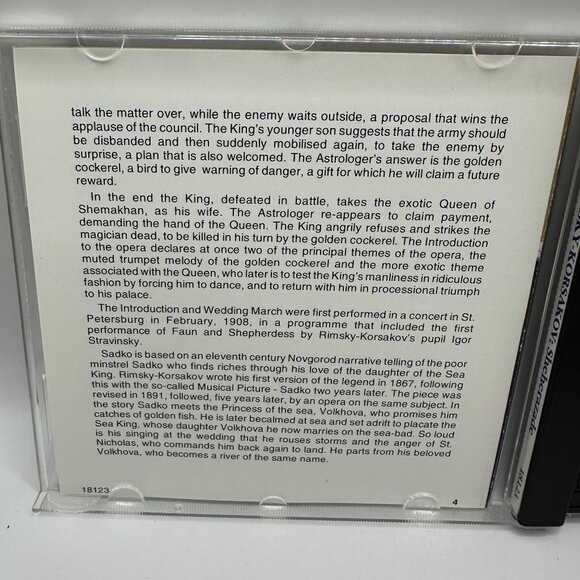 Rimsky-Korsakov Sheherazade Le Coq Dor Sadko CD Ondrej Lenárd Lydian Label 1993 - Picture 4 of 5